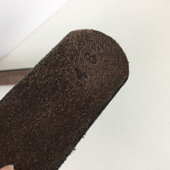 Amish Made Leather Belt Chrome Buckle Size 46, 1-1/2” Wide, Brown EUC - Picture 5 of 6